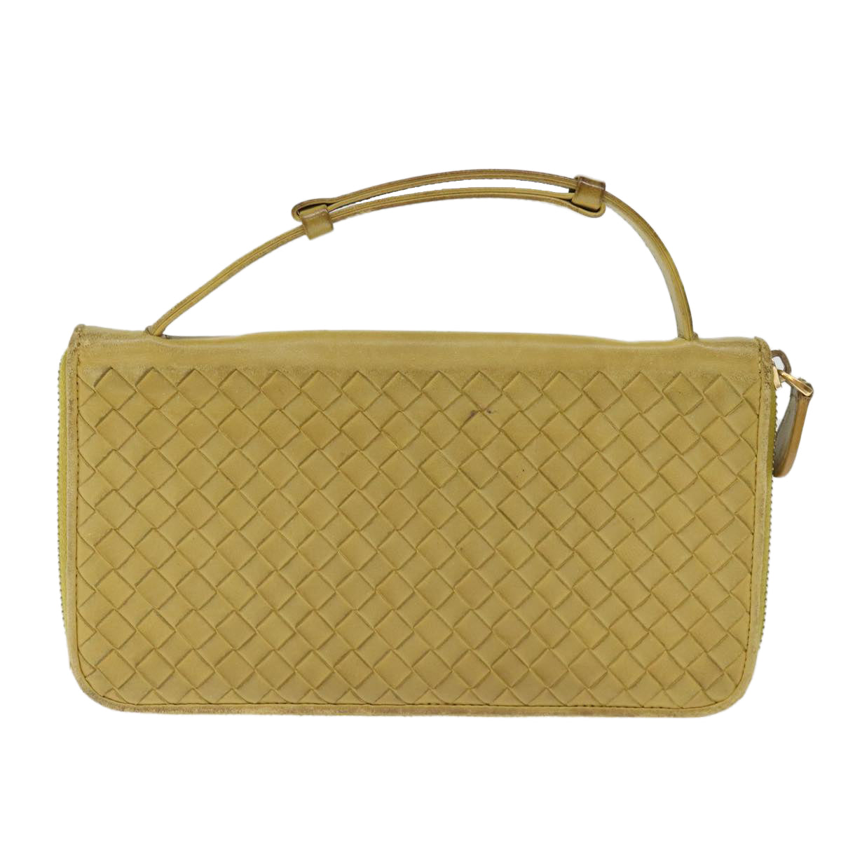 BOTTEGA VENETA INTRECCIATO Organizer Wallet Leather Yellow Auth ki4541 - 0