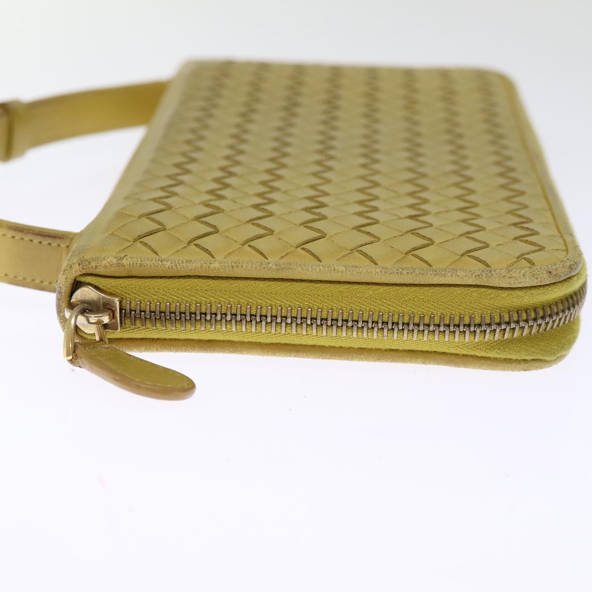 BOTTEGA VENETA INTRECCIATO Organizer Wallet Leather Yellow Auth ki4541