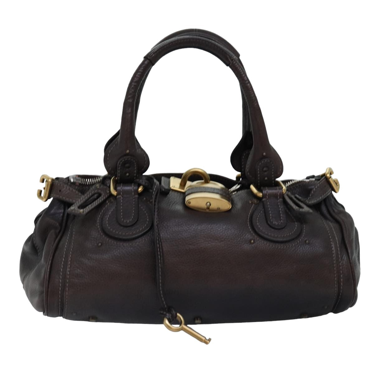 Chloe Paddington Hand Bag Leather Brown Auth ki4544