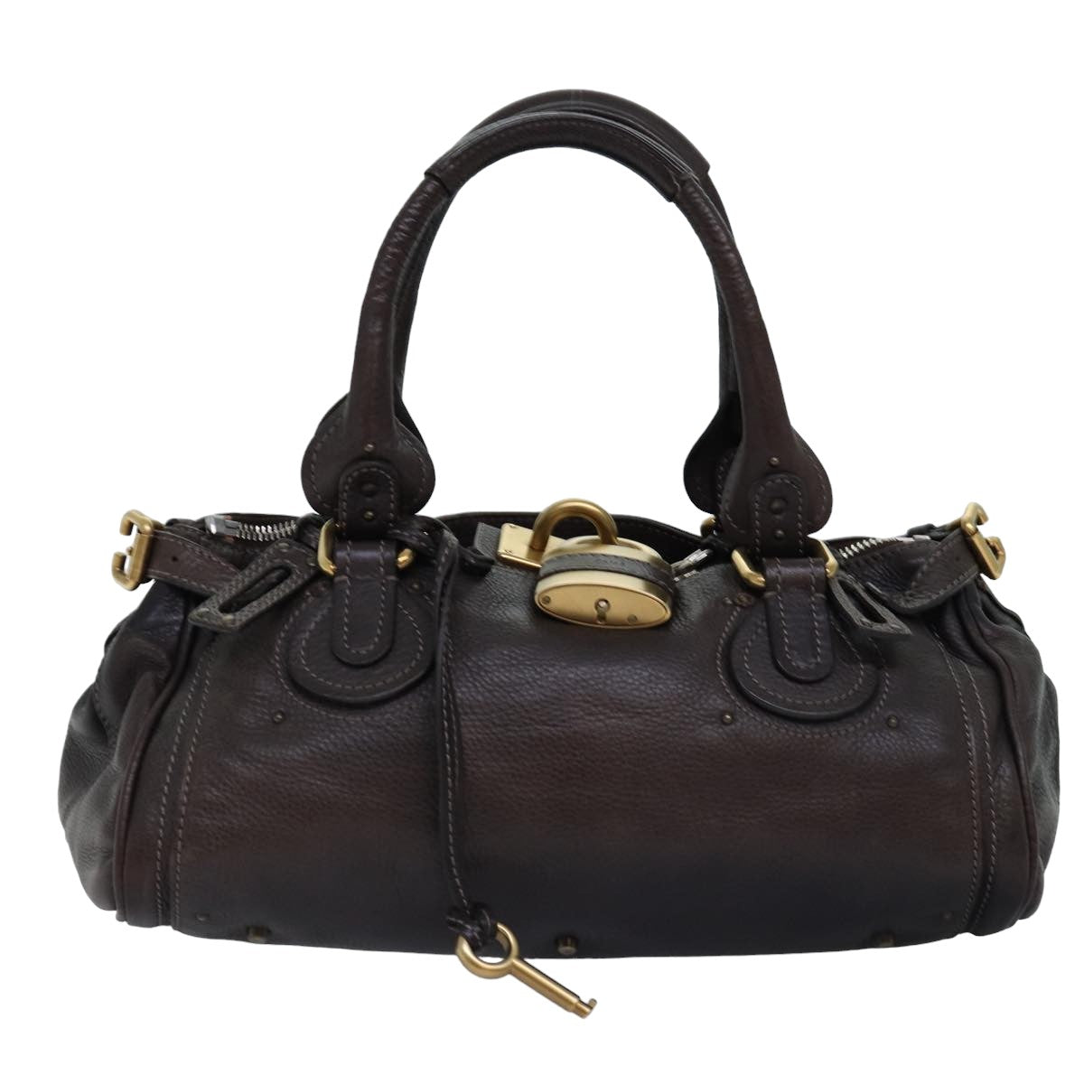 Chloe Paddington Hand Bag Leather Brown Auth ki4544 - 0