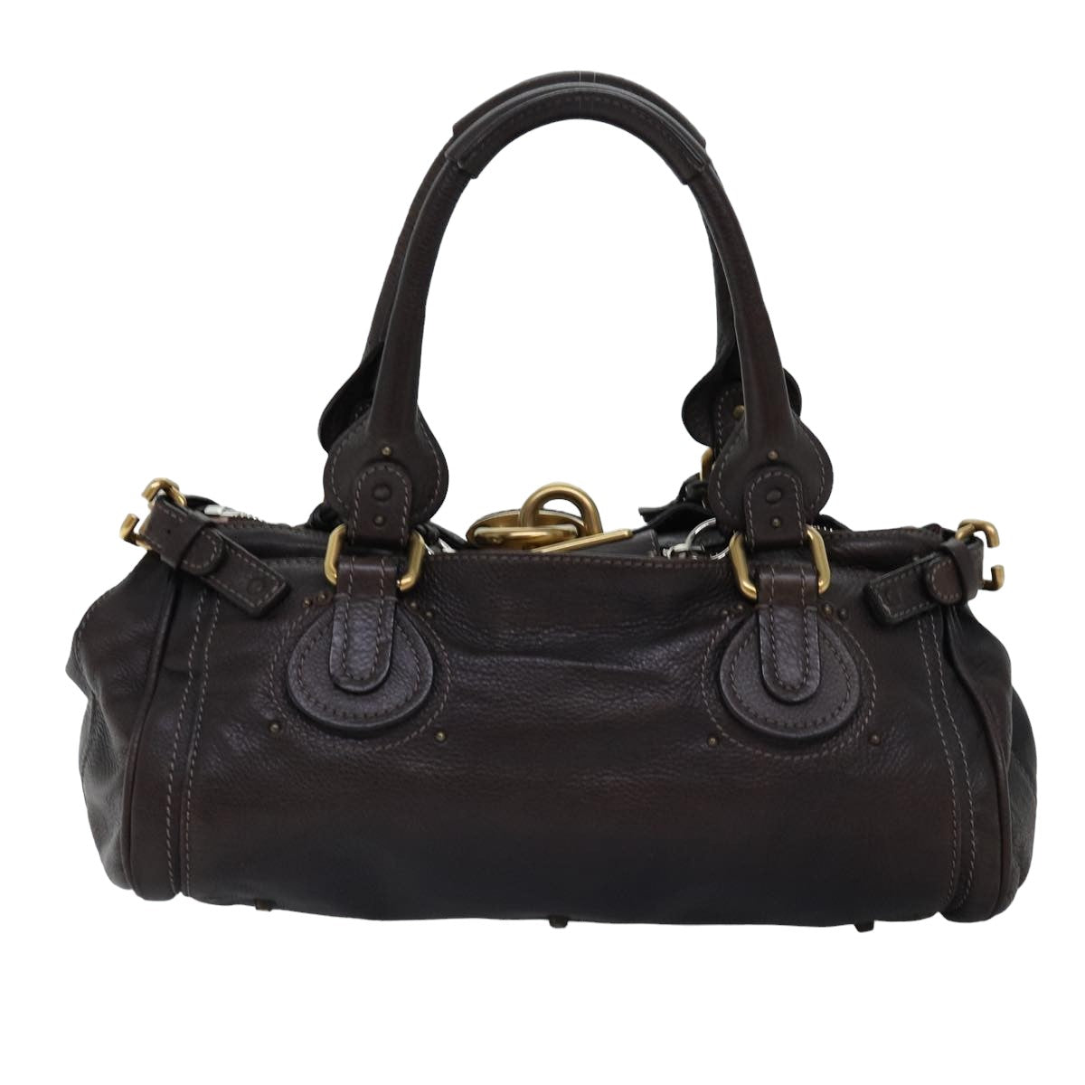 Chloe Paddington Hand Bag Leather Brown Auth ki4544