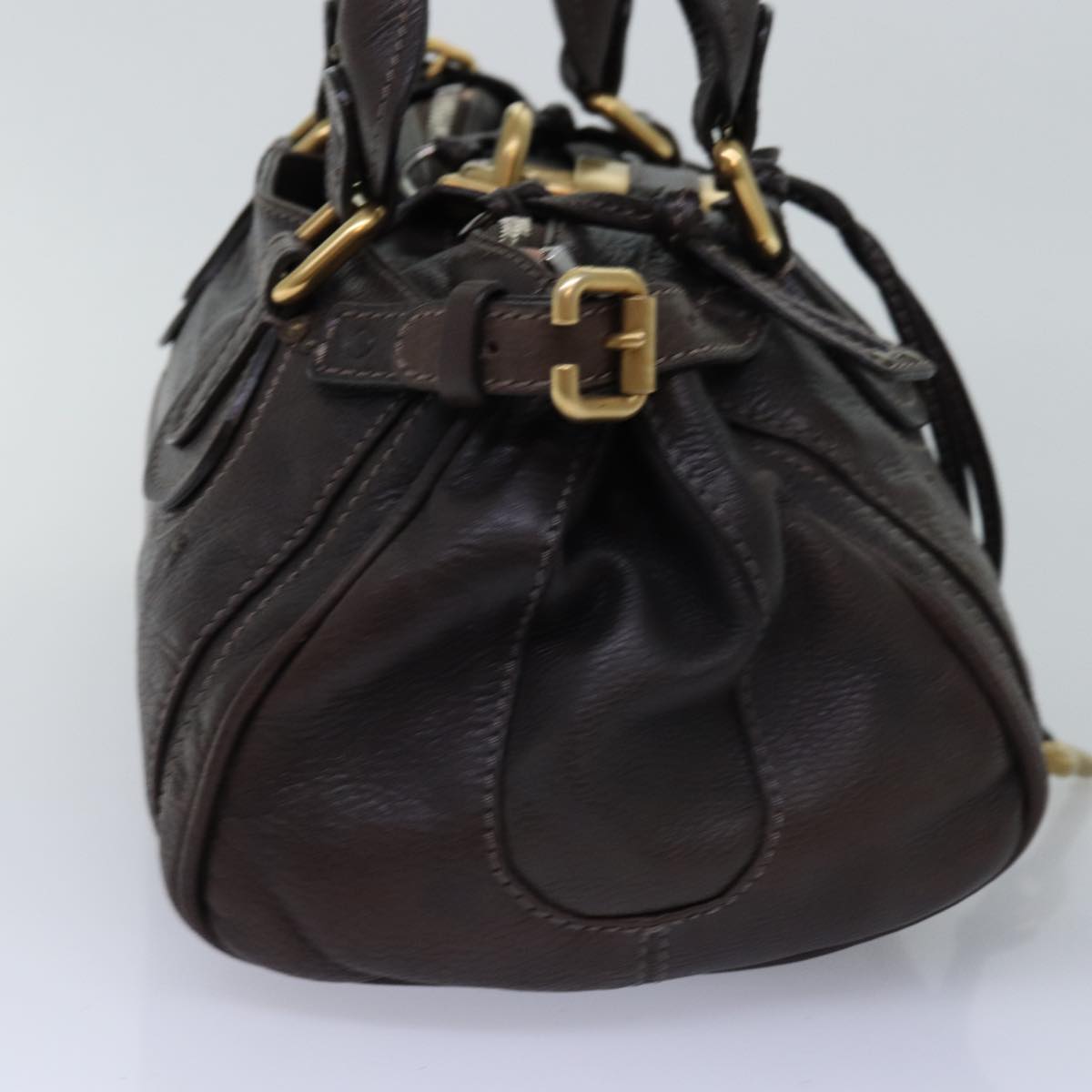 Chloe Paddington Hand Bag Leather Brown Auth ki4544