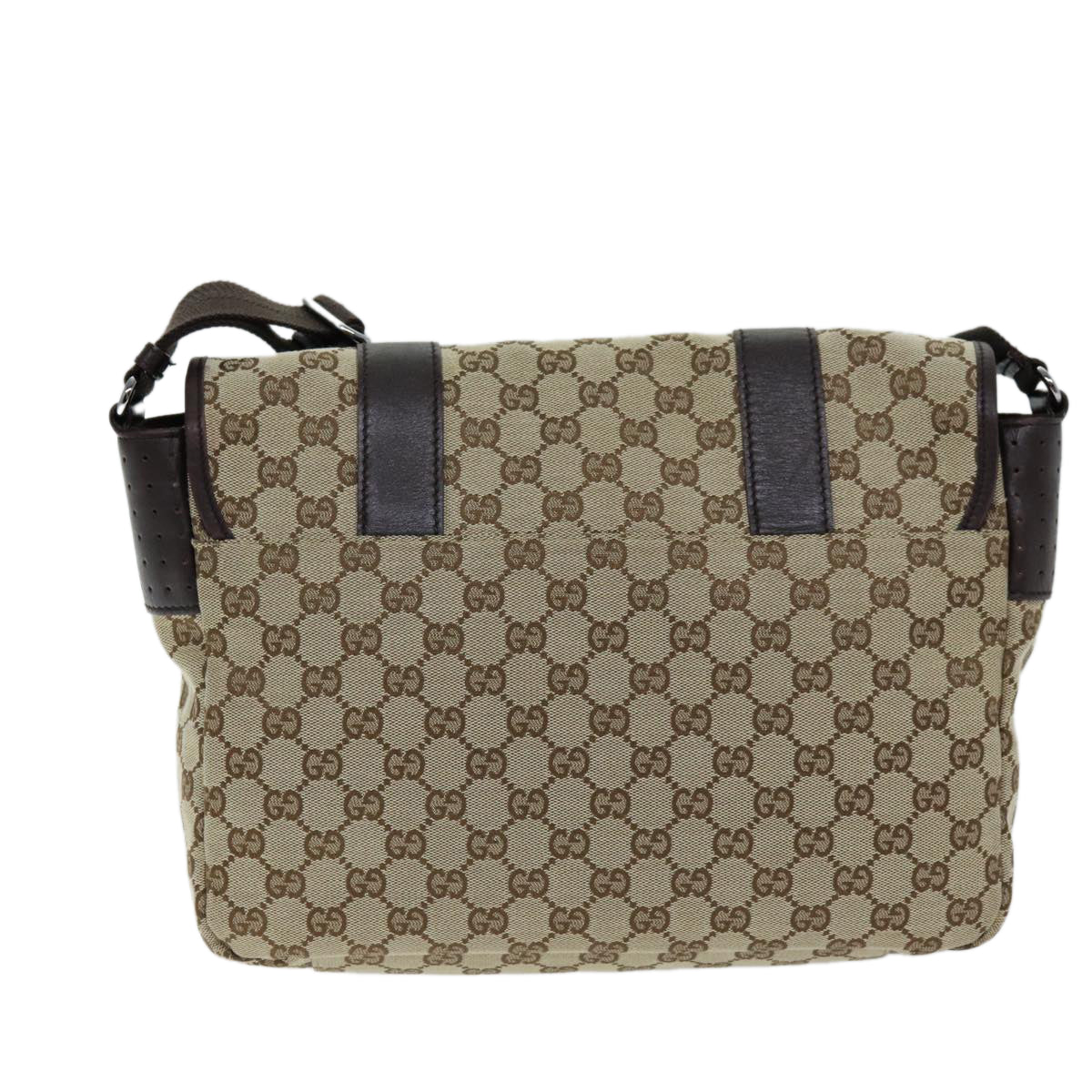 GUCCI GG Canvas Shoulder Bag Beige 145859 Auth ki4545