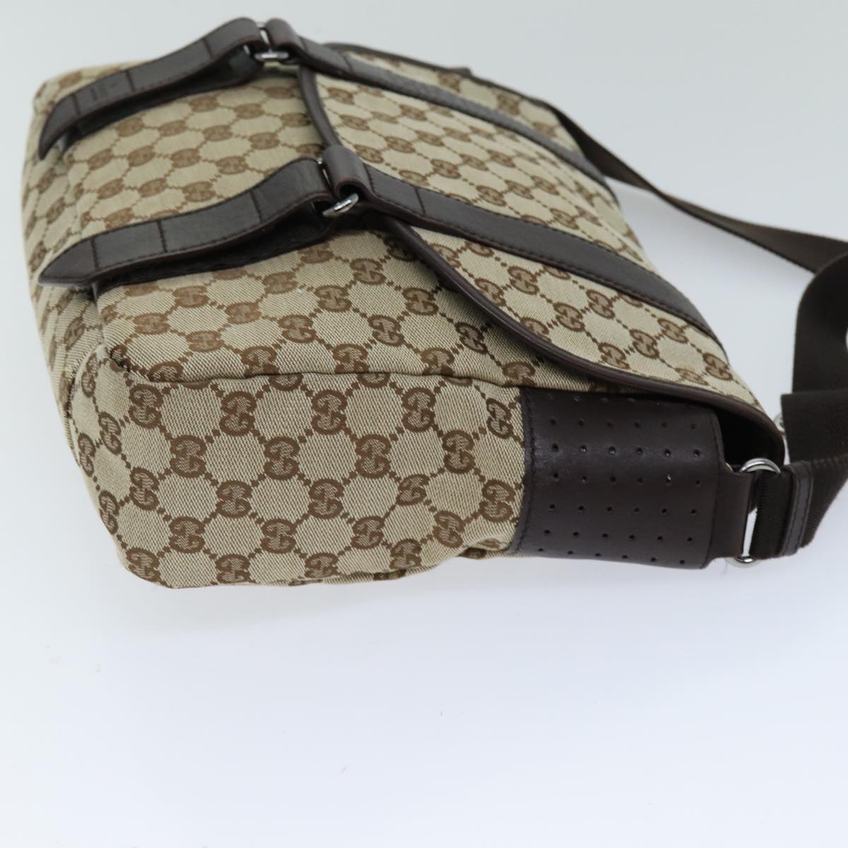 GUCCI GG Canvas Shoulder Bag Beige 145859 Auth ki4545