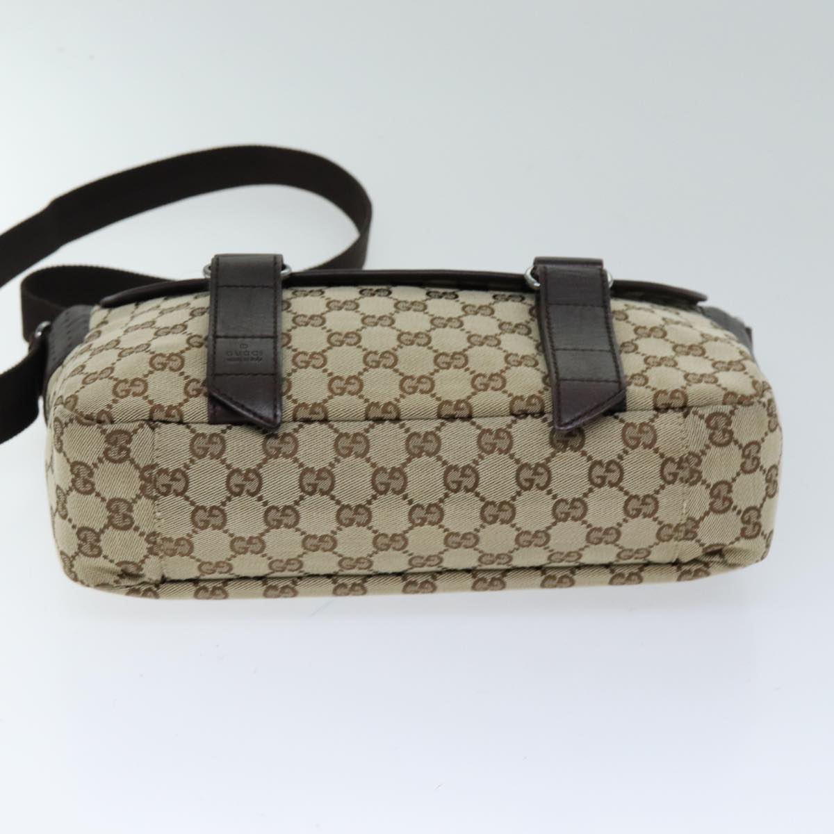 GUCCI GG Canvas Shoulder Bag Beige 145859 Auth ki4545