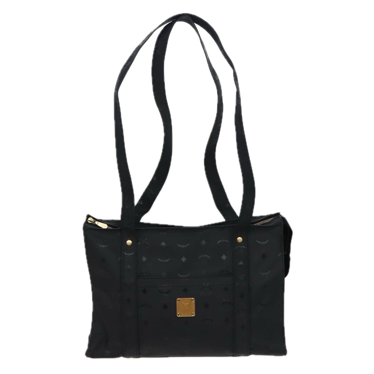 MCM Vicetos Logogram Tote Bag PVC Black Auth ki4555 - 0