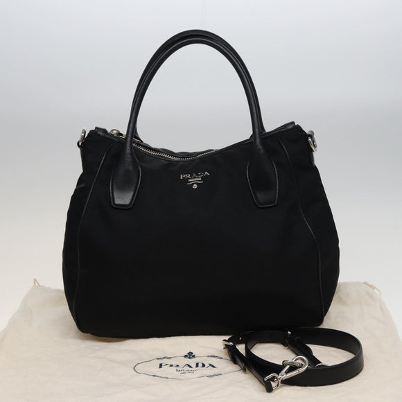 PRADA Shoulder Bag Nylon 2way Black Auth ki4556