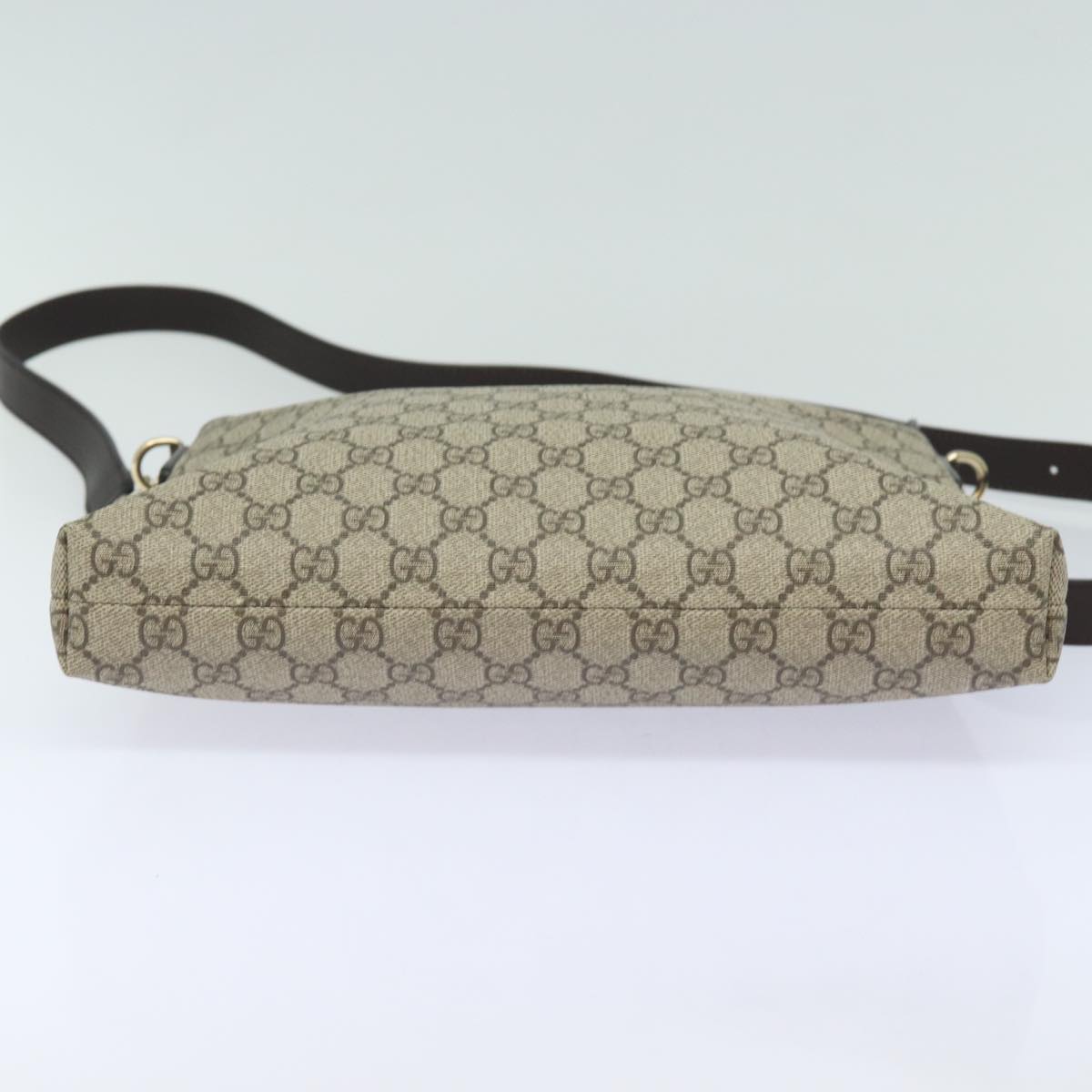 GUCCI GG Supreme Shoulder Bag PVC Beige 388924 Auth ki4557A