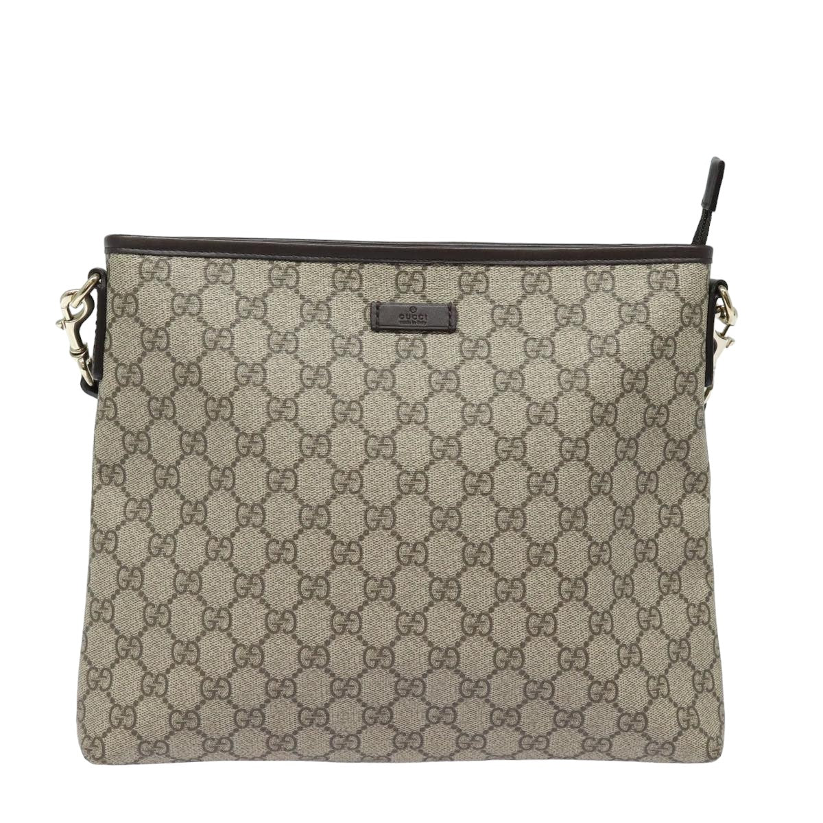 GUCCI GG Supreme Shoulder Bag PVC Beige 388924 Auth ki4557A - 0