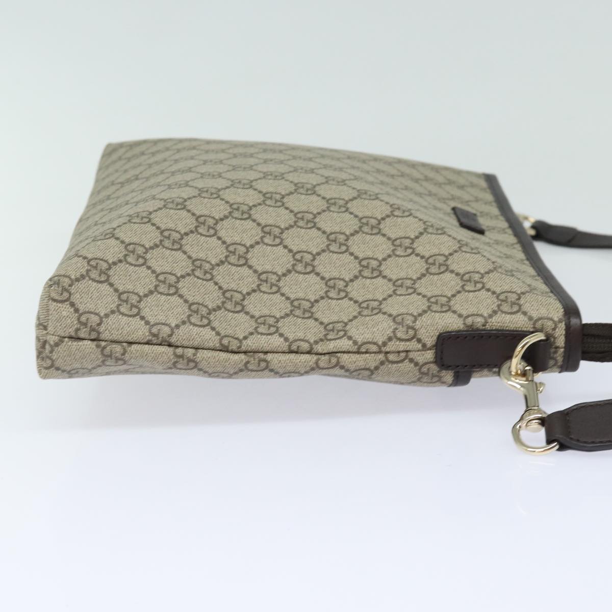 GUCCI GG Supreme Shoulder Bag PVC Beige 388924 Auth ki4557A