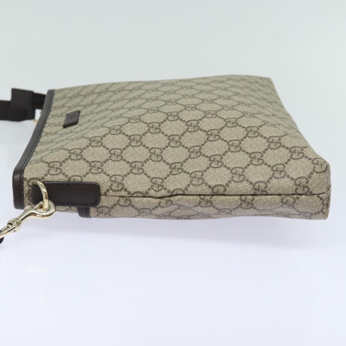 GUCCI GG Supreme Shoulder Bag PVC Beige 388924 Auth ki4557A