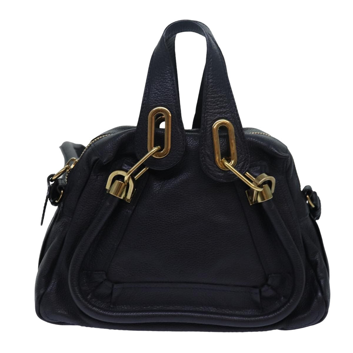 Chloe Mini Paraty Hand Bag Leather 2way Black 02 15 50 65 Auth ki4561