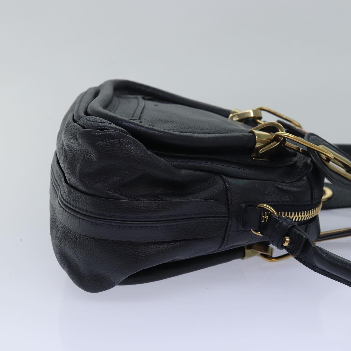 Chloe Mini Paraty Hand Bag Leather 2way Black 02 15 50 65 Auth ki4561