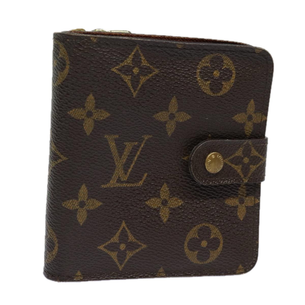 LOUIS VUITTON Monogram Compact Zip Wallet M61667 LV Auth ki4562