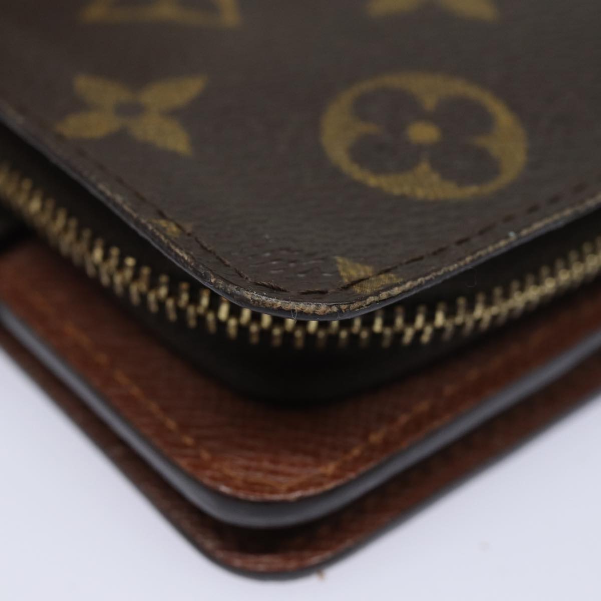 LOUIS VUITTON Monogram Compact Zip Wallet M61667 LV Auth ki4562