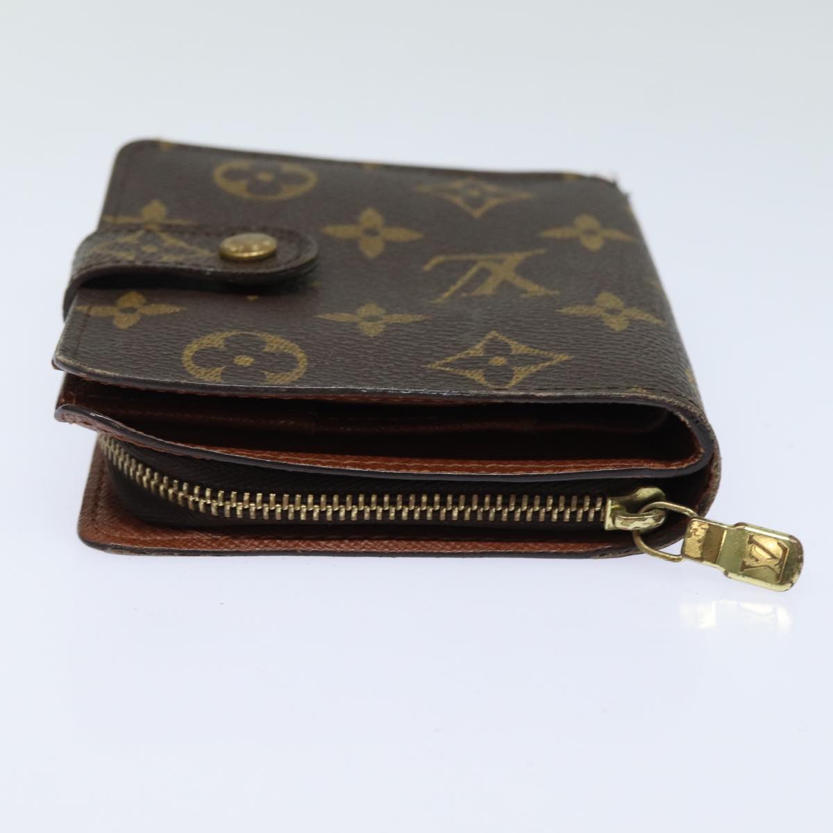 LOUIS VUITTON Monogram Compact Zip Wallet M61667 LV Auth ki4562