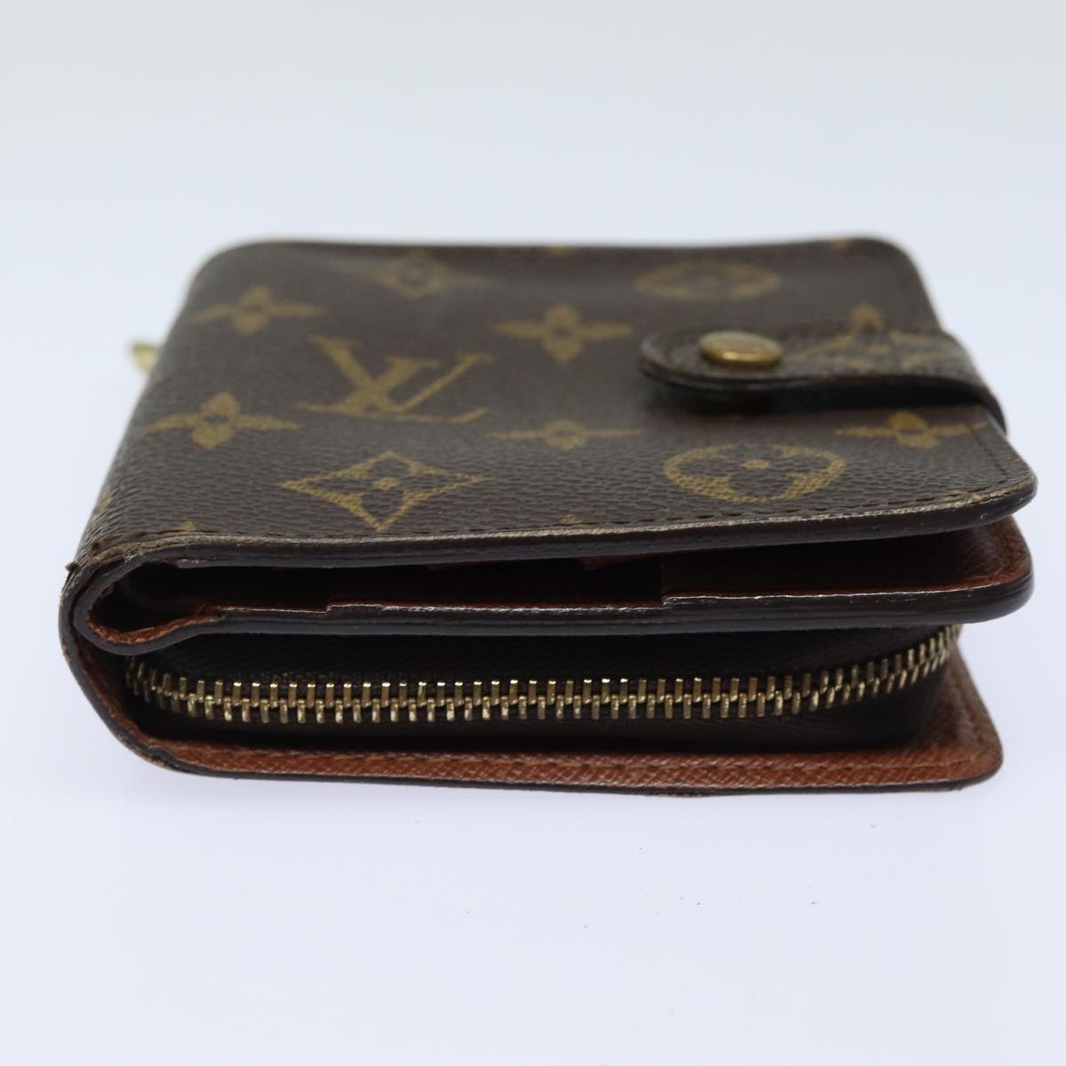 LOUIS VUITTON Monogram Compact Zip Wallet M61667 LV Auth ki4562