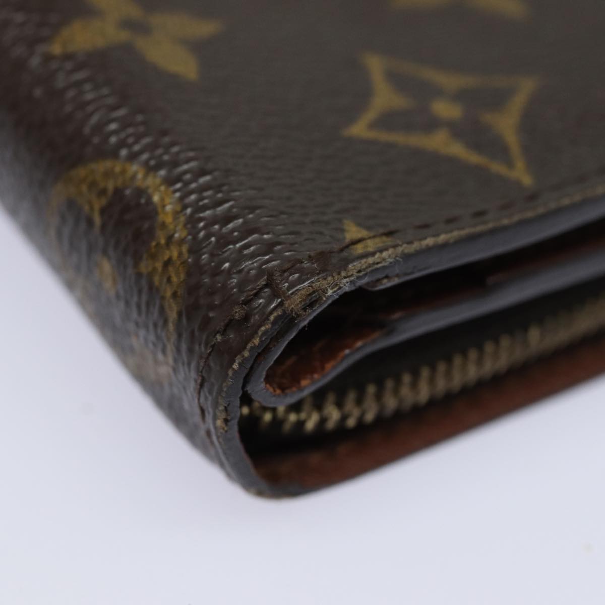 LOUIS VUITTON Monogram Compact Zip Wallet M61667 LV Auth ki4562