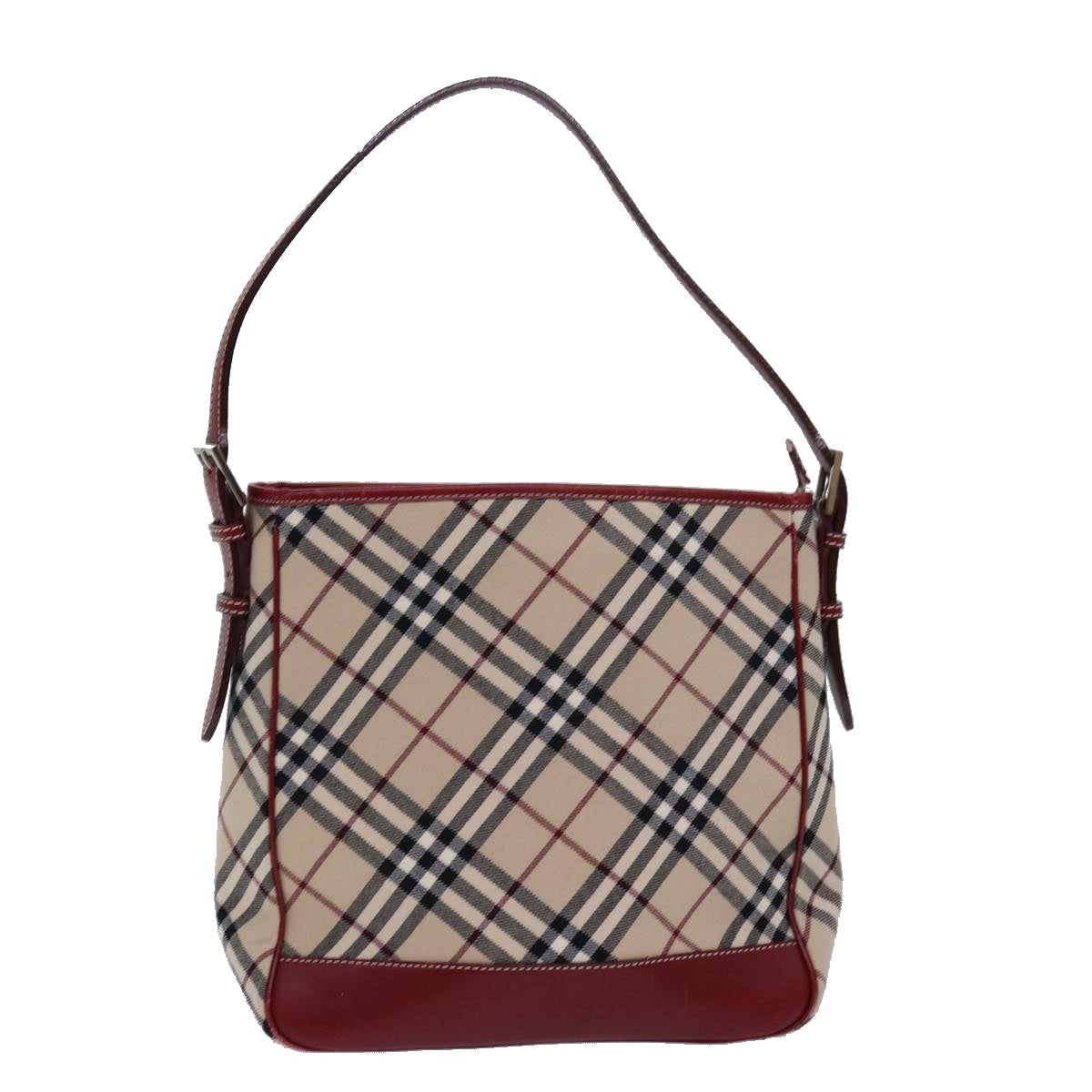 BURBERRY Nova Check Blue Label Shoulder Bag Canvas Beige Auth ki4567