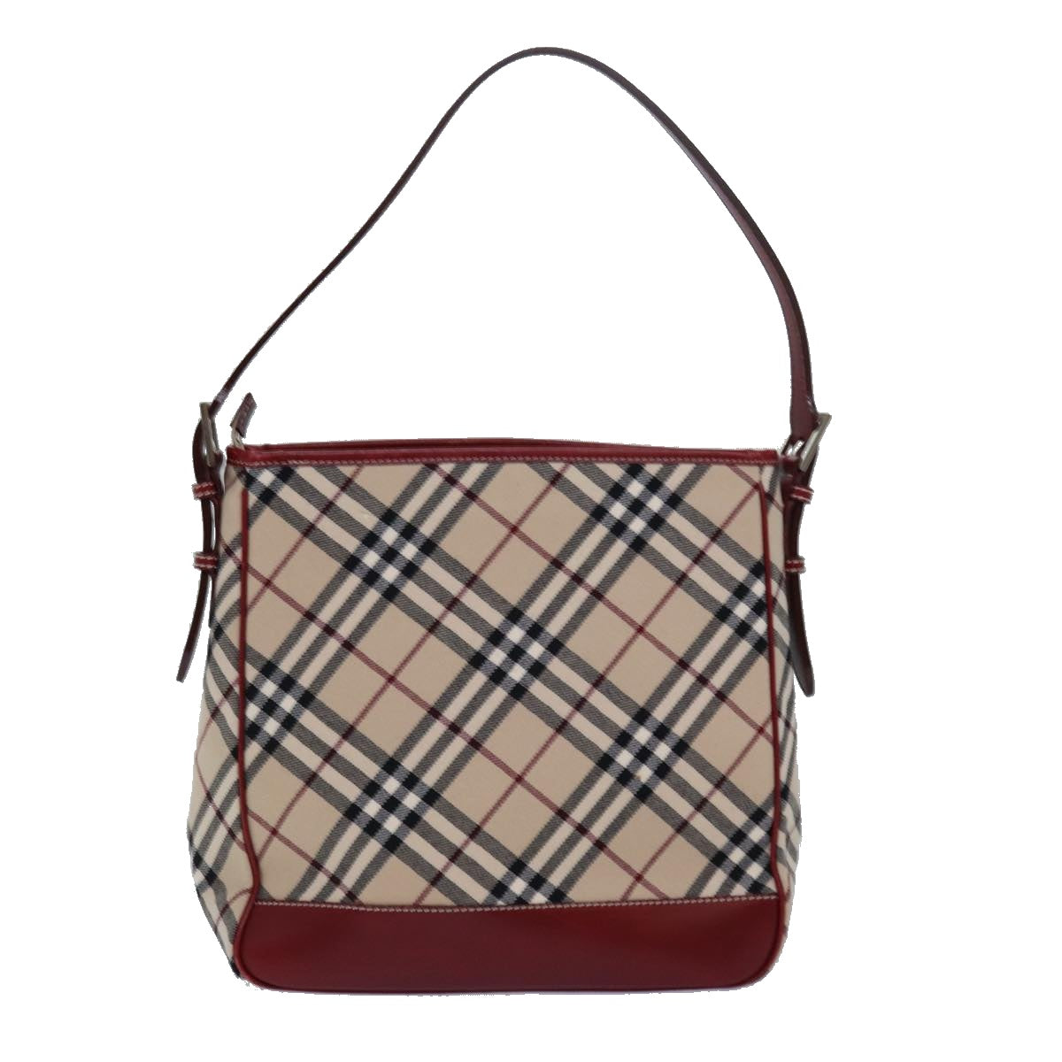 BURBERRY Nova Check Blue Label Shoulder Bag Canvas Beige Auth ki4567 - 0