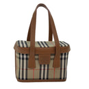 Burberrys Nova Check Hand Bag Canvas Beige Auth ki4571-1