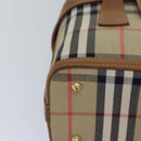 Burberrys Nova Check Hand Bag Canvas Beige Auth ki4571-15