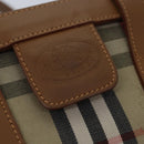 Burberrys Nova Check Hand Bag Canvas Beige Auth ki4571-9