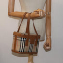 Burberrys Nova Check Hand Bag Canvas Beige Auth ki4571-21