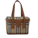 Burberrys Nova Check Hand Bag Canvas Beige Auth ki4571-13