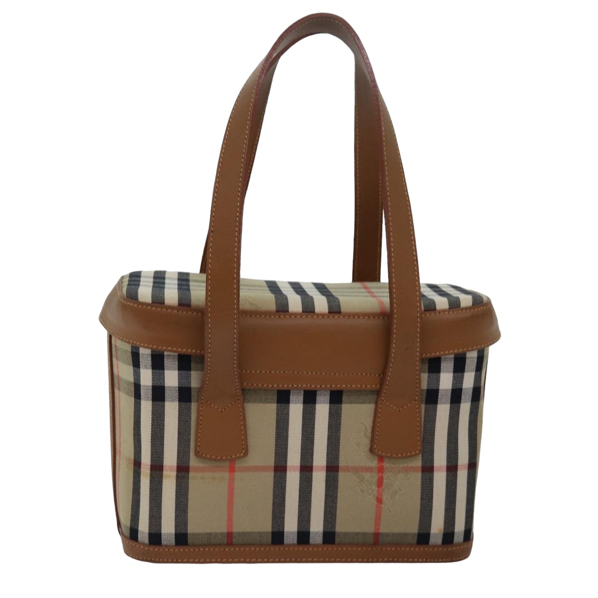 Burberrys Nova Check Hand Bag Canvas Beige Auth ki4571 - 0