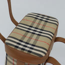 Burberrys Nova Check Hand Bag Canvas Beige Auth ki4571-6