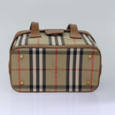 Burberrys Nova Check Hand Bag Canvas Beige Auth ki4571-5