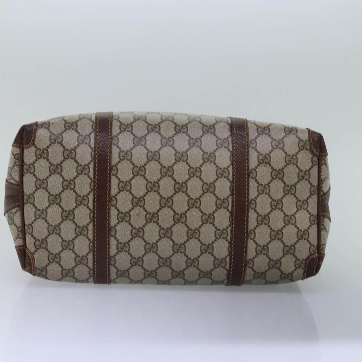 GUCCI GG Supreme Mini Boston Bag PVC Beige Auth ki4575