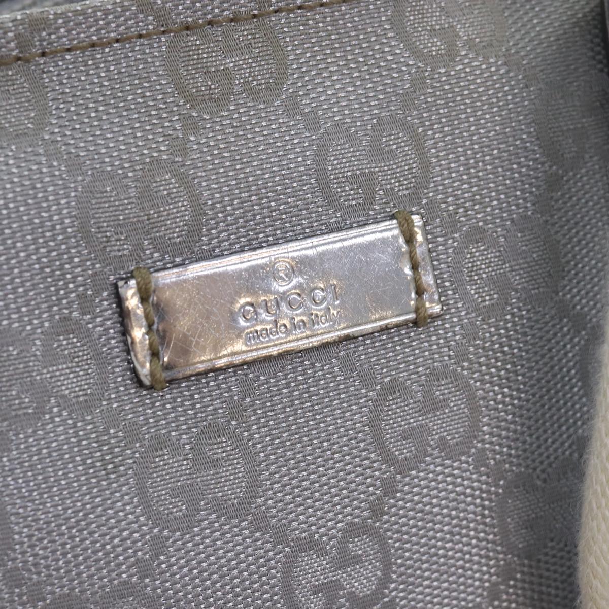 GUCCI GG Canvas Sherry Line Tote Bag Silver Gray 131228 Auth ki4597