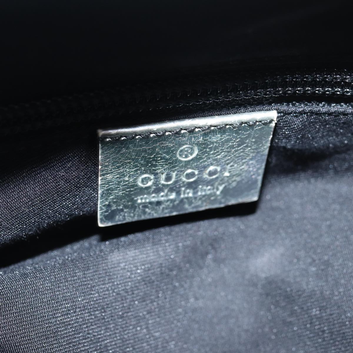 GUCCI GG Canvas Sherry Line Tote Bag Silver Gray 131228 Auth ki4597