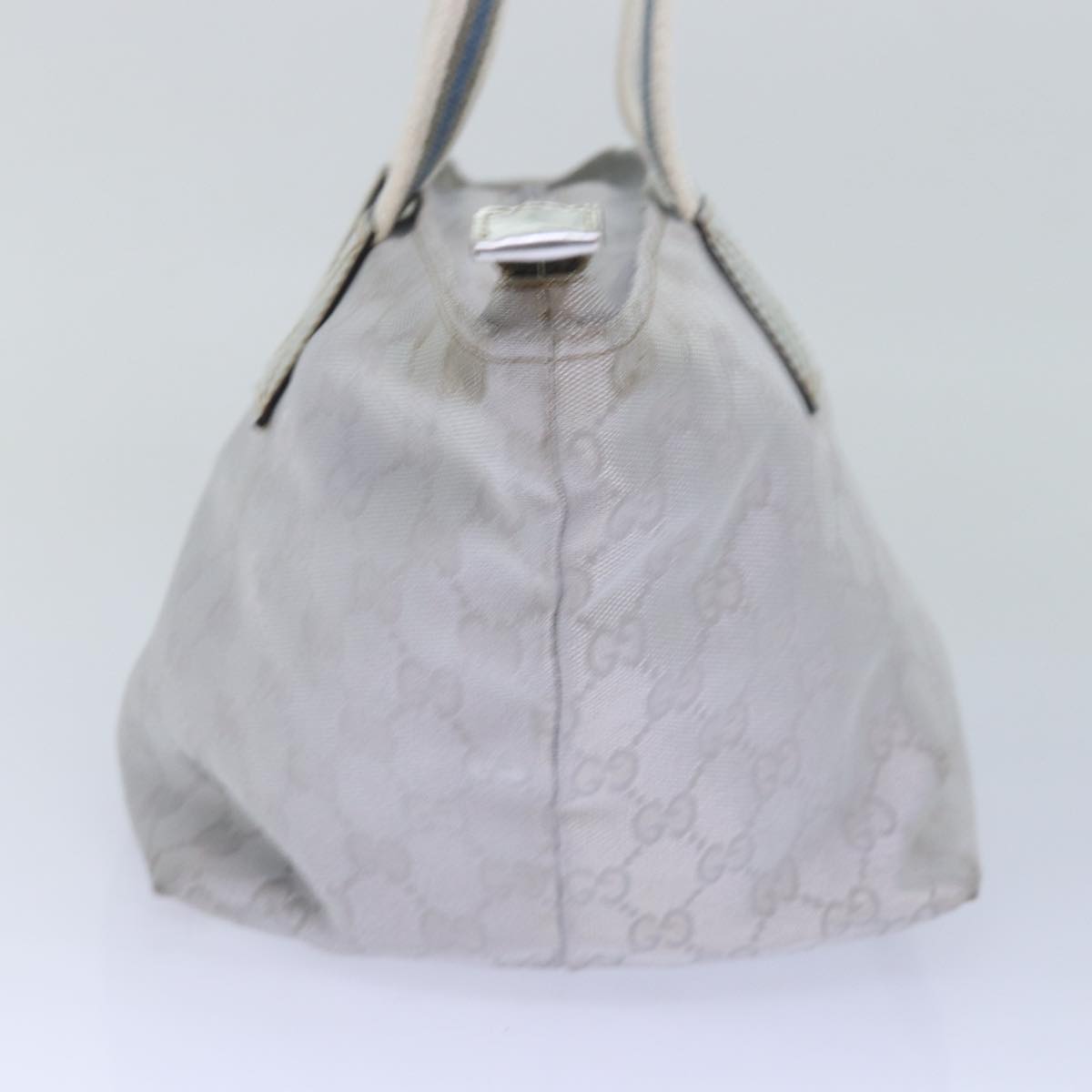 GUCCI GG Canvas Sherry Line Tote Bag Silver Gray 131228 Auth ki4597