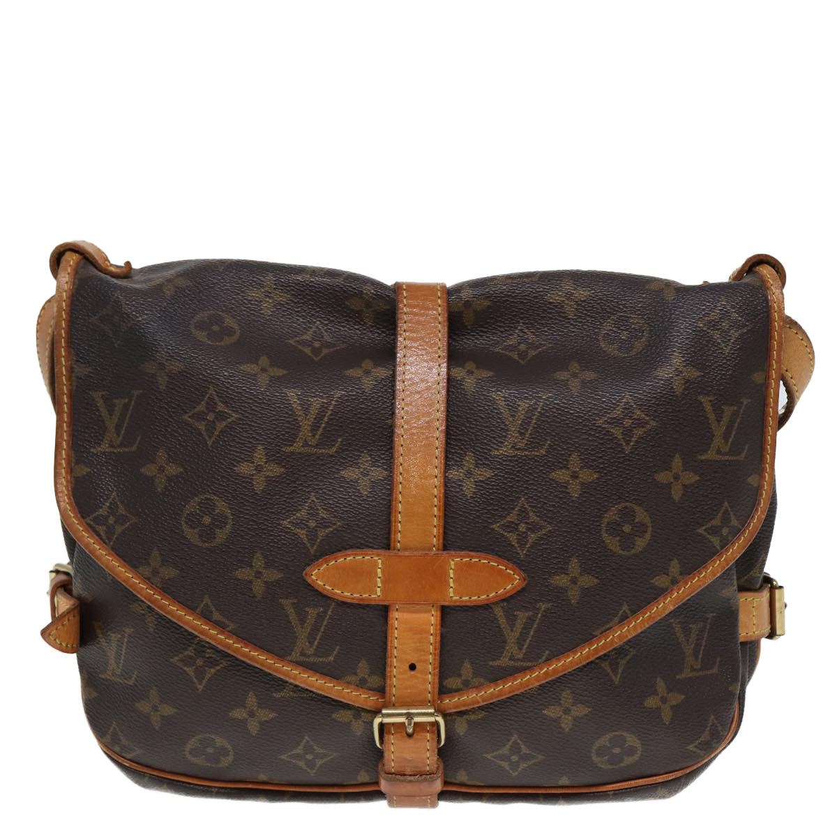 LOUIS VUITTON Monogram Saumur 30 Shoulder Bag M42256 LV Auth ki4607