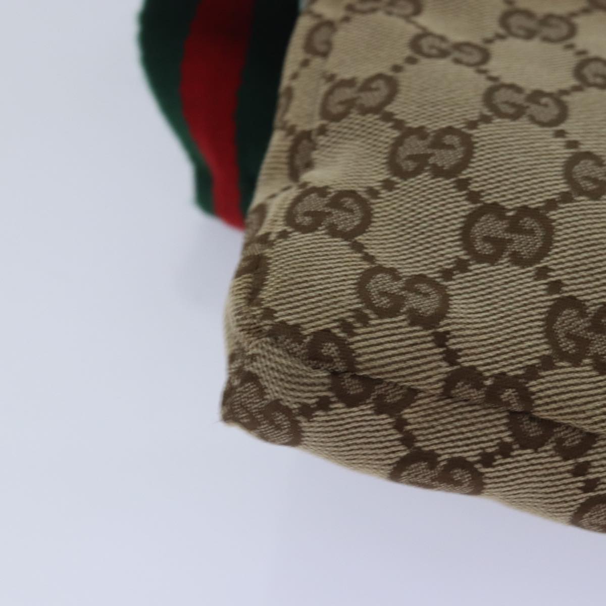 GUCCI GG Canvas Web Sherry Line Waist bag Beige Red Green 28566 Auth ki4620