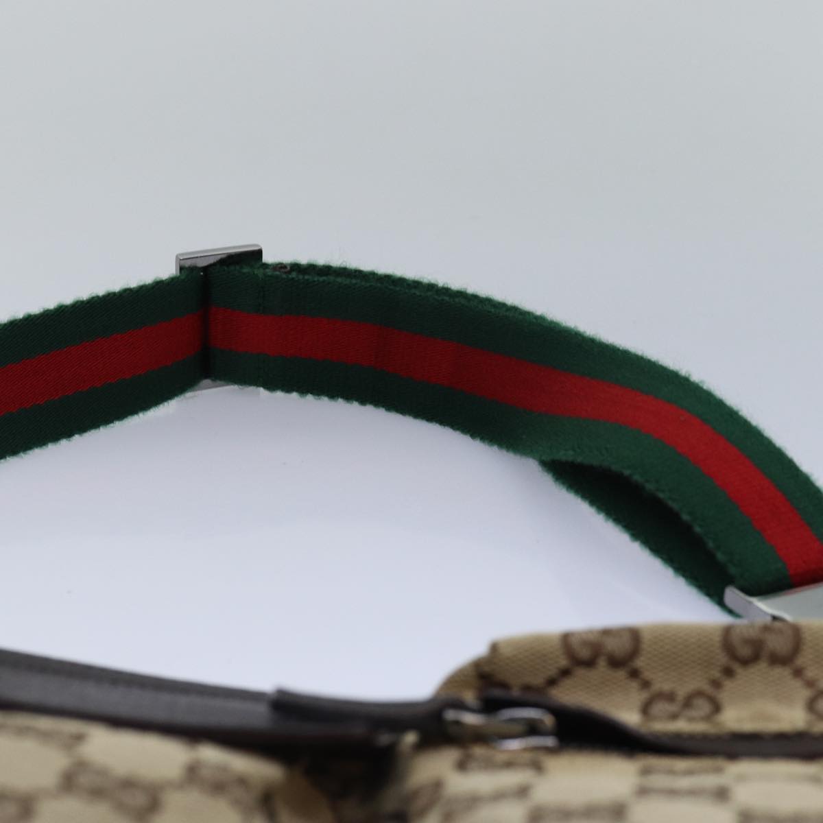 GUCCI GG Canvas Web Sherry Line Waist bag Beige Red Green 28566 Auth ki4620