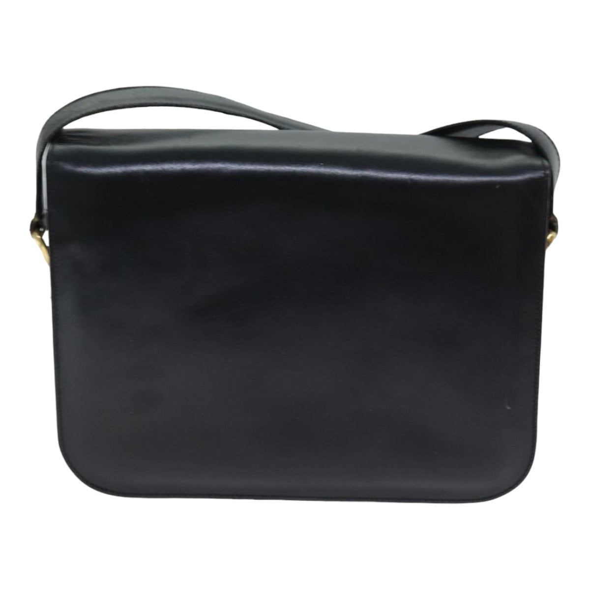 CELINE Shoulder Bag Leather Black Auth ki4625 - 0