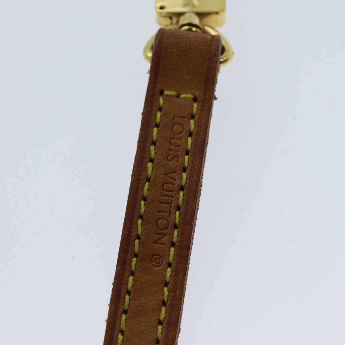 LOUIS VUITTON Shoulder Strap Leather 44.9"" Beige LV Auth ki4630