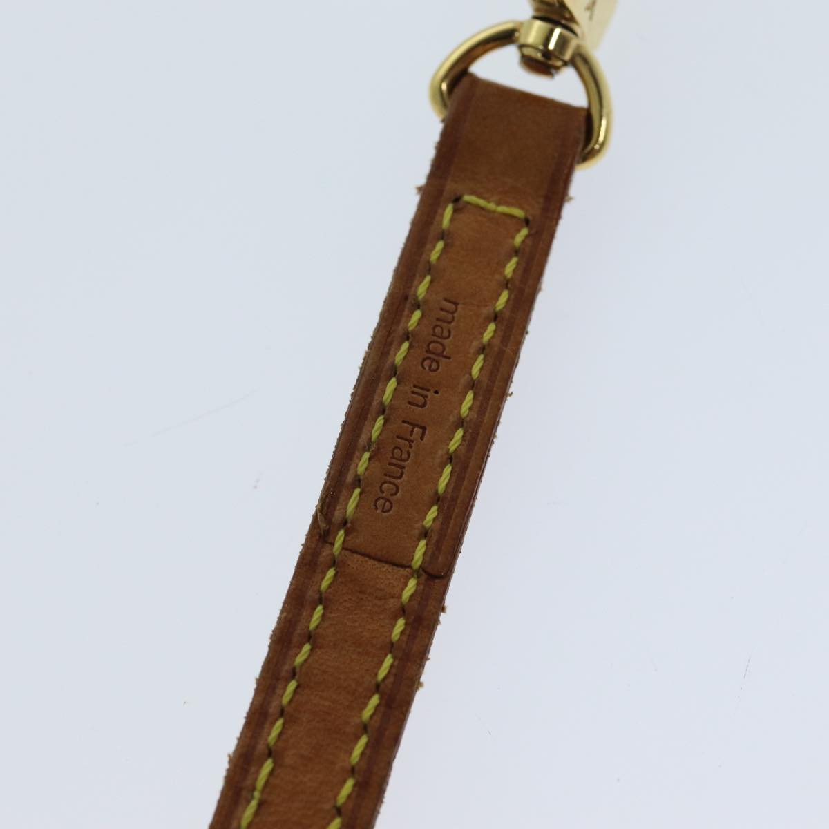 LOUIS VUITTON Shoulder Strap Leather 44.9"" Beige LV Auth ki4630