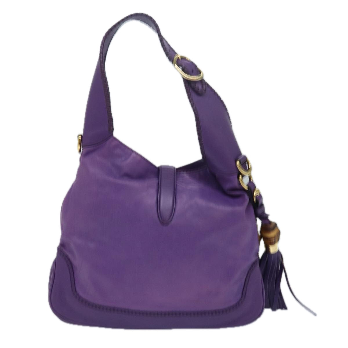 GUCCI Jackie Shoulder Bag Leather 2way Purple 219725 Auth ki4655