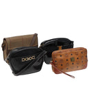 Ferragamo MCM Burberrys Shoulder Bag PVC Leather 4 Set Brown Black Auth ki4659-1