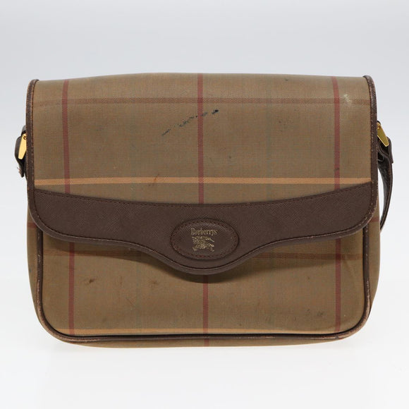 Ferragamo MCM Burberrys Shoulder Bag PVC Leather 4Set Brown Black Auth ki4659