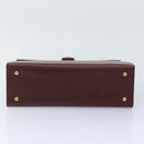 CARTIER Must Line Hand Bag Leather Bordeaux Auth ki4679-5