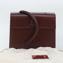CARTIER Must Line Hand Bag Leather Bordeaux Auth ki4679-12