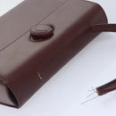CARTIER Must Line Hand Bag Leather Bordeaux Auth ki4679-6
