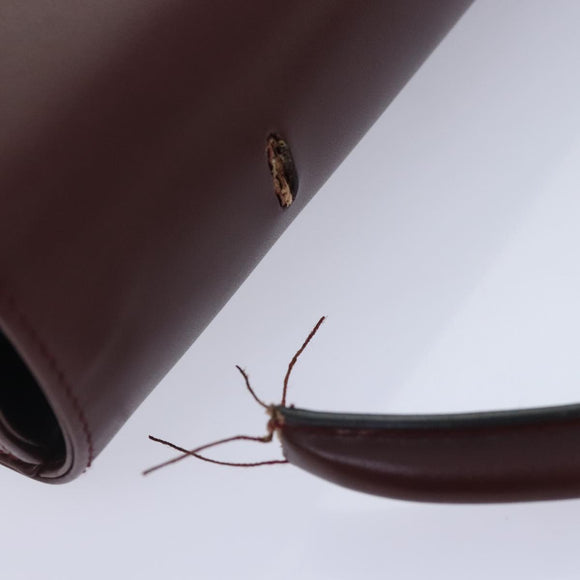 CARTIER Must Line Hand Bag Leather Bordeaux Auth ki4679