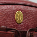 CARTIER Must Line Shoulder Bag Leather Bordeaux Auth ki4680-17